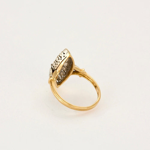 Bague 54 Bague Marquise Royale en or jaune, or blanc et diamants 58 Facettes LP1233/11