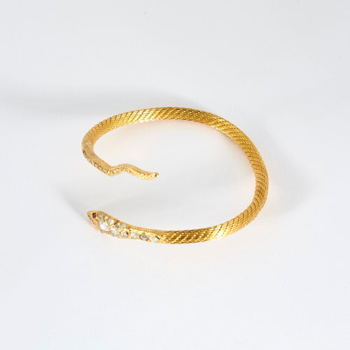Bracelet Jonc Serpent, or jaune et rubis 58 Facettes LF13
