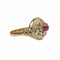 Bague 55.5 BAGUE ART DÉCO, ÉPOQUE 1920-1925, OR 18 KT ET PLATINE AVEC DIAMANTS ET RUBIS 58 Facettes Q10B