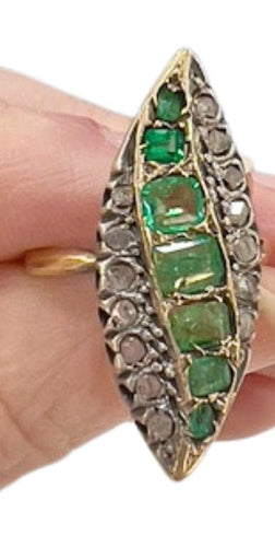 Bague BAGUE DE DESIGN ANCIEN DU DÉBUT DU XXE SIÈCLE EN ARGENT ET OR AVEC DIAMANTS 58 Facettes A1449 (4402/10)