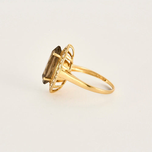 Montre Bague Marquise or jaune quartz 58 Facettes LP1048