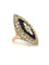 Bague Belle Époque marquise or et argent, diamants anciens