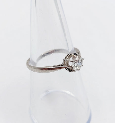 Bague 53 Bague solitaire art deco Platine diamant taille ancienne 0,43 carat (circa 1930) 58 Facettes A06144