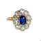 Bague 57.5 Bague Pompadour ancienne or jaune saphir diamants 58 Facettes