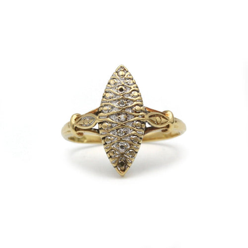 Bague 54 Bague marquise or jaune 750 et diamants 58 Facettes 1331