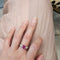 Bague 56 Bague en platine et or jaune  diamants et saphir rose naturels 58 Facettes CAE-RI-OV-YGPS