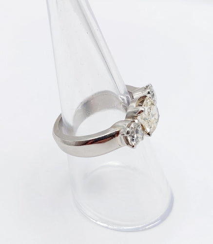 Bague 55 Bague jonc Art déco en platine et diamants (1,30 ct + 0,90 ct) 58 Facettes A06671