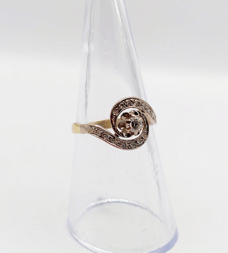 Bague 53.5 Bague tourbillon antique or 18k platine et diamants (circa 1920) 58 Facettes A06335