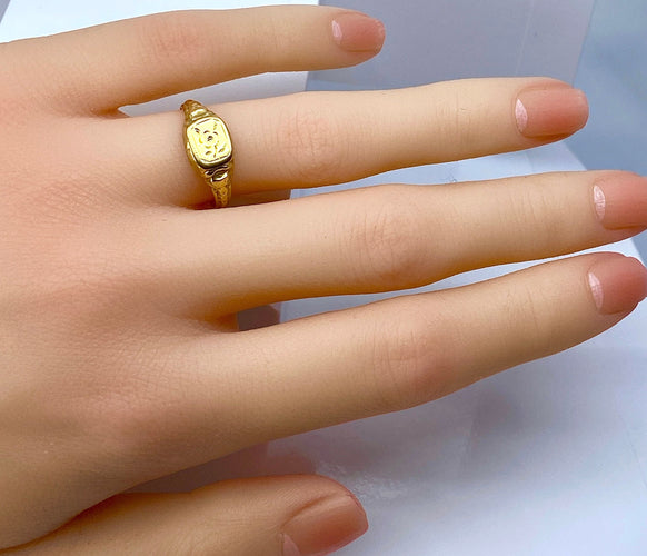 Bague 52 Chevalière en or jaune 18 carats vers 1900 58 Facettes AB664