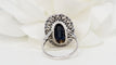 Bague 50 Bague pompadour en platine, saphir et diamants 58 Facettes 32363