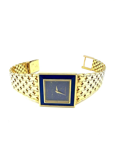 Montre SCHLEGEL & PLANA / GAY Frères - Importante montre vintage or jaune et lapis 58 Facettes