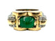 Bague 52 Bague vintage vers 1950 or jaune, émeraude et diamants 58 Facettes