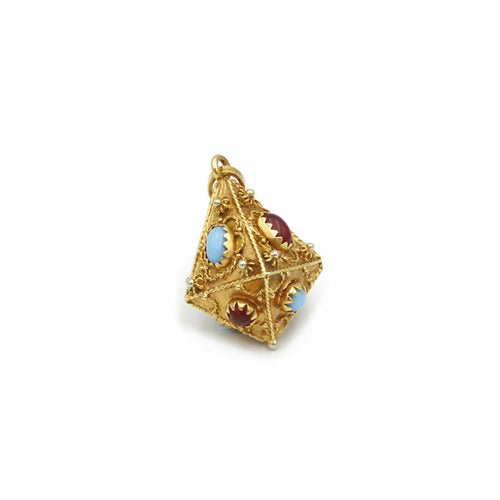 Pendentif Pendentif or, cornalines et turquoises 58 Facettes 240151R
