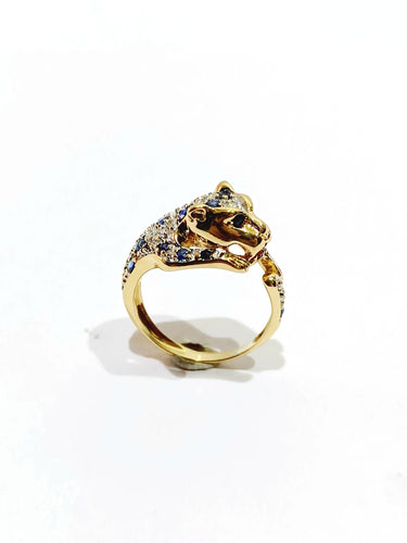 Bague 45 Bague Guépard diamants et saphirs 58 Facettes