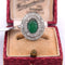 Bague 53 BAGUE en OR BLANC 18 KT - ÉMERAUDE et DIAMANTS ''ART DÉCO'' 58 Facettes