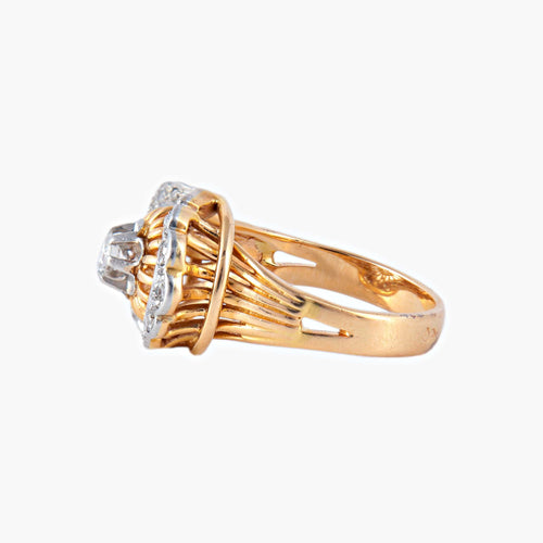 Bague 52 Bague or jaune et blanc 58 Facettes P6L15D