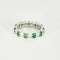 Bague 55 Alliance américaine or blanc diamants émeraudes 58 Facettes