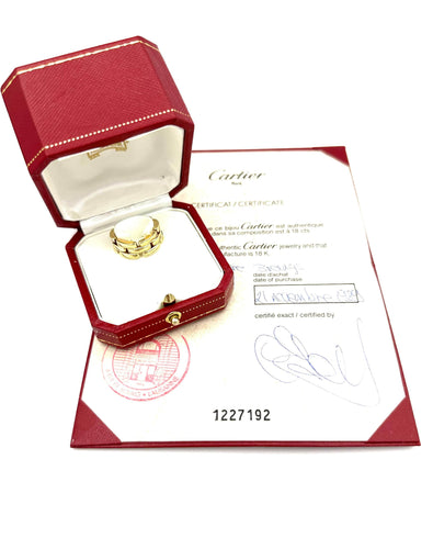 Bague 54 CARTIER. Collection "Panthère", bague or jaune 18K (full set) 58 Facettes