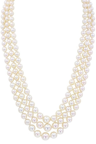 Collier collier de perles 3 rangs 58 Facettes 091081