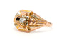 Bague 57 Bague Art Déco en or jaune et blanc 18 carats et diamant taille brillant 0,05 ct 58 Facettes B792