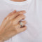 Bague 54 Bague platine et or gris avec diamants 58 Facettes GU65