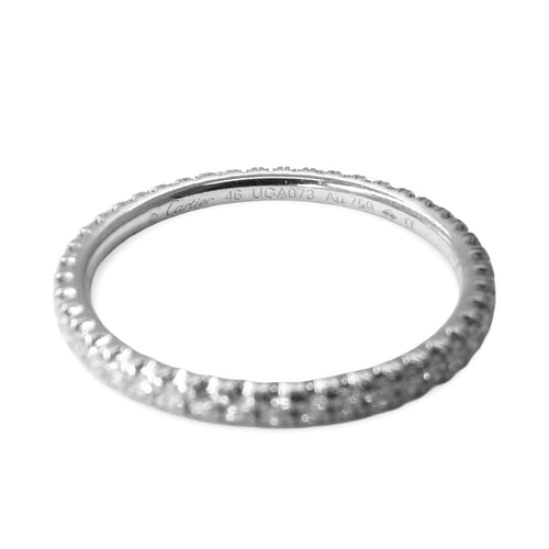 Bague 46 Alliance Cartier Etincelle or blanc et diamants 58 Facettes