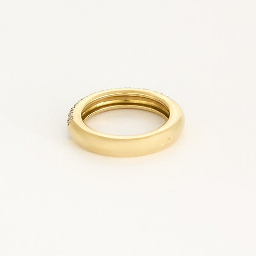 Bague 52 Alliance en or jaune et diamants 58 Facettes LAN1570