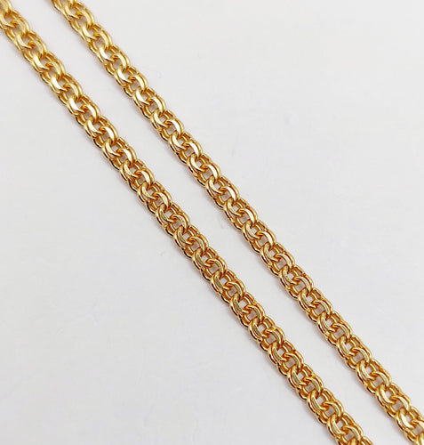Collier Chaîne vintage or jaune mailles entremêlées 46 cm 58 Facettes A05408