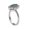 Bague 53 Bague en or gris 18K avec emeraude marquise 0,50 ct et diamants brillants & navettes - Taille 53 58 Facettes FB09768