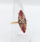 Bague 56 Bague marquise art deco or rose 18k diamant taille ancienne, diamants tailles roses, rubis et saphirs (circa 1920) 58 Facettes A05470