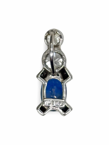 Pendentif Pendentif or blanc saphir 1 ct et diamants 0,45 ct 58 Facettes 996