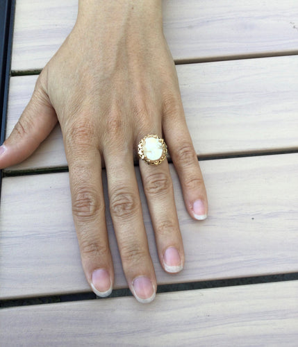 Bague 55 Bague Camée Or Rose 58 Facettes 3088/1