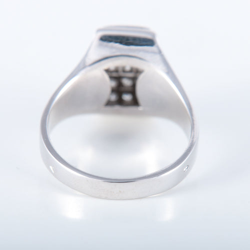 Bague 59 Bague Chevalière pavage Diamants 58 Facettes 8397