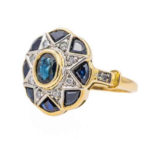 Bague 53 Bague Or jaune Saphir, Diamant 58 Facettes 2662685CN