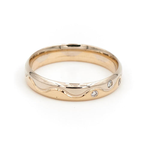 Bague 54 Bague Alliance Or jaune, Or blanc Diamant 58 Facettes 1719172CN