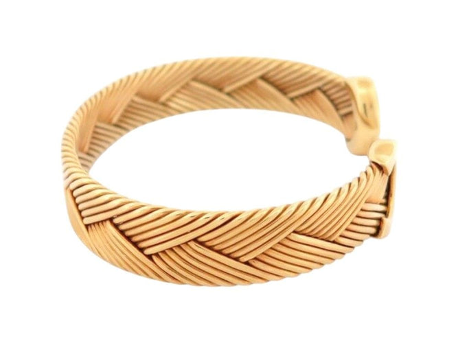 Bracelet vintage bracelet CARTIER double c tisse or jaune 18k jonc 33.5gr   boite 58 Facettes 271626