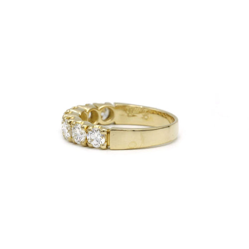 Bague 50 Demi-Alliance Or jaune & diamants 58 Facettes 240114R