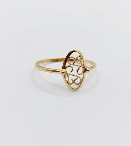 Bague 56 Bague marquise style Art nouveau filigranée vintage en or 18k 58 Facettes A06641