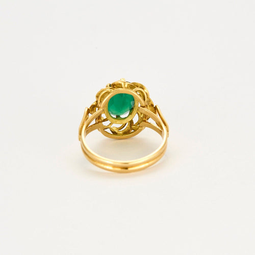 Bague 55.5 Bague or jaune émeraude 58 Facettes LP977/15