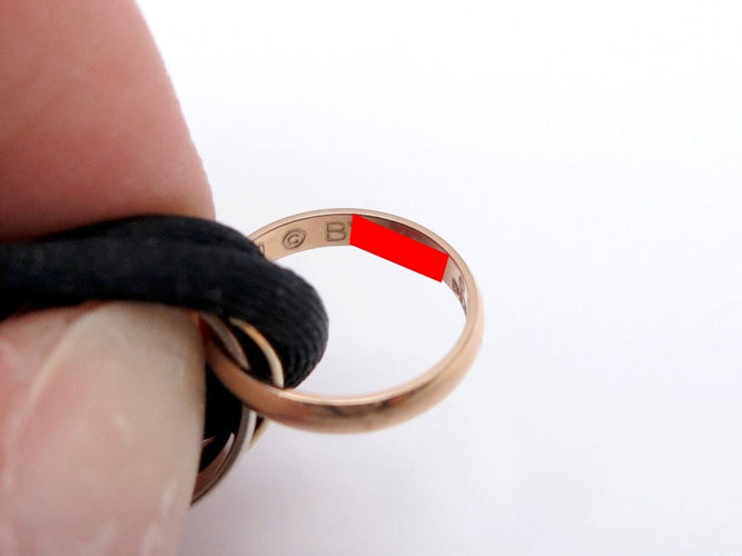 Bracelet bracelet CARTIER trinty 3 ors 18k b6016700 cordon noir 17 cm 58 Facettes 272865