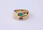 Bague 56 Bague jonc or jaune, émeraude et saphir 58 Facettes Bag.jc.E.S.-1343