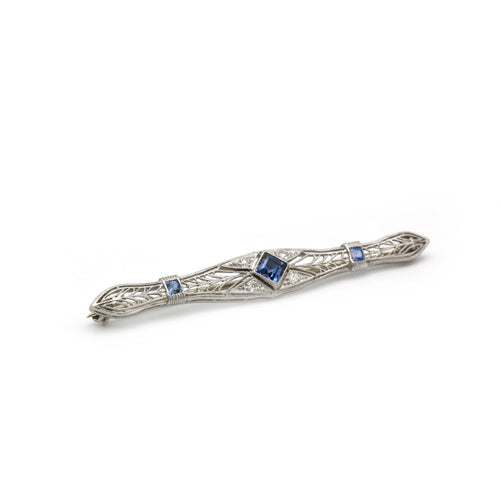 Broche Broche - Or, Platine, Diamants & Saphirs 58 Facettes 250273R