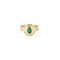 Bague 49.5 Bague vintage en or jaune 18K, diamants et émeraude. 58 Facettes