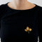 Broche HERMES - Clip or jaune feuille de noisetier 58 Facettes AB40