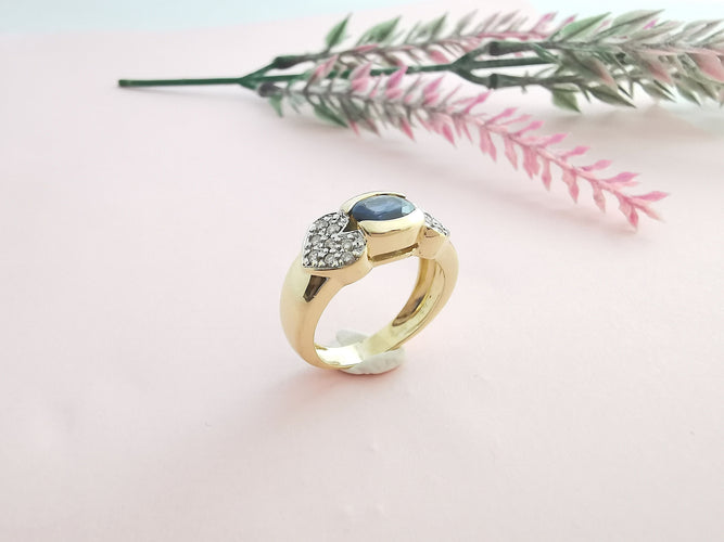 Bague 52.5 Bague Saphir Diamants Or 58 Facettes AA 1623
