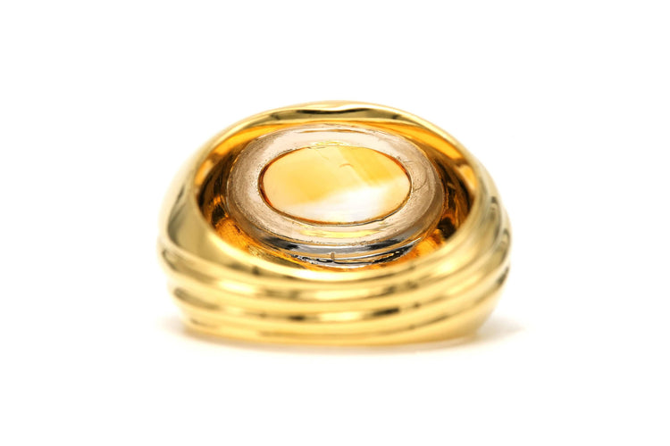 Bague 53 Bague contemporaine or jaune, or blanc, citrine 58 Facettes 22699