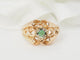 Bague 58 Bague ajourée en or rose et émeraude 58 Facettes 33470