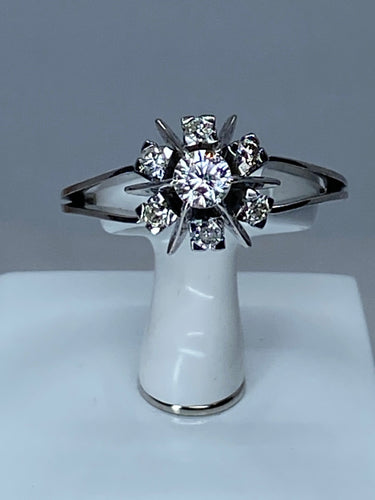 Bague 59 Bague Margueritte en Or blanc & Diamants 58 Facettes