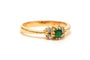 Bague 52 Bague contemporaine émeraude et diamants taille brillant en or jaune 18 carats 58 Facettes B783