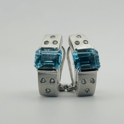 Boucles d'oreilles Boucles d'oreilles en or avec topazes et diamants 58 Facettes 50225
